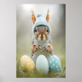 Cute Easter Squirrel Printable Wall Art, Spring Poster (Voorkant)