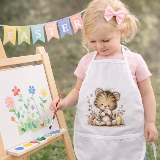 Cute Easter Tiger Cub Illustration Kinder Schort