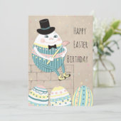 Cute Easter verjaardagshumpty Dumpty Feestdagenkaart (Staand voorkant)