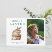 Cute Easter Waterverf Bunny Feestdagenkaart (Staand voorkant)