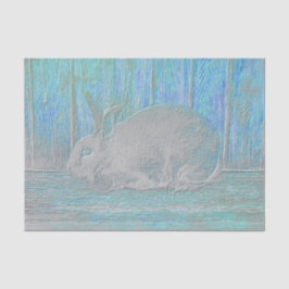 Cute Easter White Blue Green Bunny Rabbit Tissuepapier