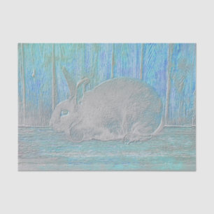 Cute Easter White Blue Green Bunny Rabbit Tissuepapier