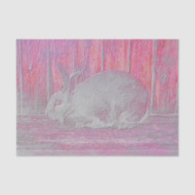 Cute Easter White Pink Bunny Rabbit Wood Art