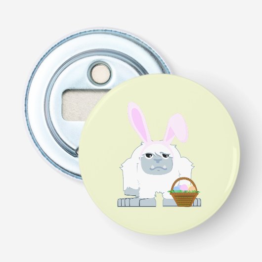 Cute Easter Yeti Button Flesopener (Voorkant)