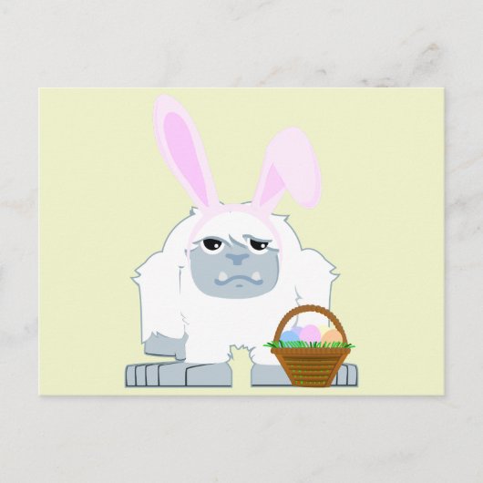 Cute Easter Yeti Feestdagenkaart (Voorkant)