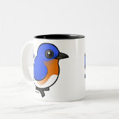 Cute Eastern Bluebird Tweekleurige Koffiemok (Voorkant links)