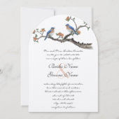 Cute  Eastern Bluebird Wedding Invitations Kaart (Voorkant)
