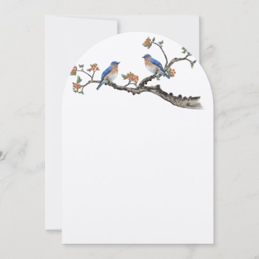Cute  Eastern Bluebird Wedding Invitations Kaart (Achterkant)