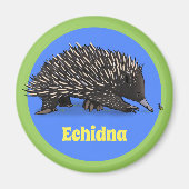 Cute echidna met bee cartoon magnet (Voorkant)