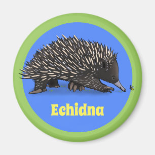 Cute echidna met bee cartoon magnet