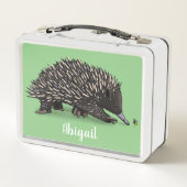 Cute echidna met bijen cartoon illustratie (Achterkant)