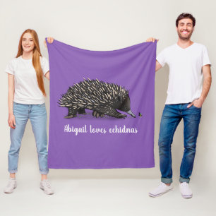 Cute echidna met bijen cartoon illustratie fleece deken