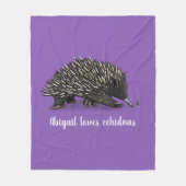 Cute echidna met bijen cartoon illustratie fleece deken (Voorkant)