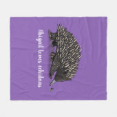 Cute echidna met bijen cartoon illustratie fleece deken (Voorkant (Horizontaal))