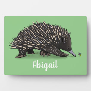 Cute echidna met bijen cartoon illustratie fotoplaat