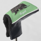 Cute echidna met bijen cartoon illustratie golfheadcover (3/4 voorkant)