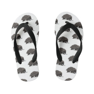 Cute echidna met bijen cartoon illustratie kinder teenslippers