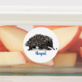 Cute echidna met bijen cartoon illustratie labels (Aangebracht)