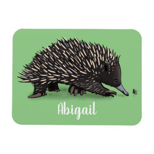 Cute echidna met bijen cartoon illustratie magneet