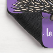 Cute echidna met bijen cartoon illustratie muismat (Hoek)