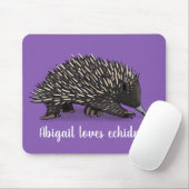 Cute echidna met bijen cartoon illustratie muismat (Met muis)