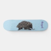 Cute echidna met bijen cartoon illustratie persoonlijk skateboard (Horizontaal)