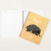 Cute echidna met bijen cartoon illustratie planner (Display)