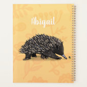Cute echidna met bijen cartoon illustratie planner (Achterkant)