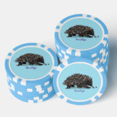 Cute echidna met bijen cartoon illustratie poker chips (Opstapeling)
