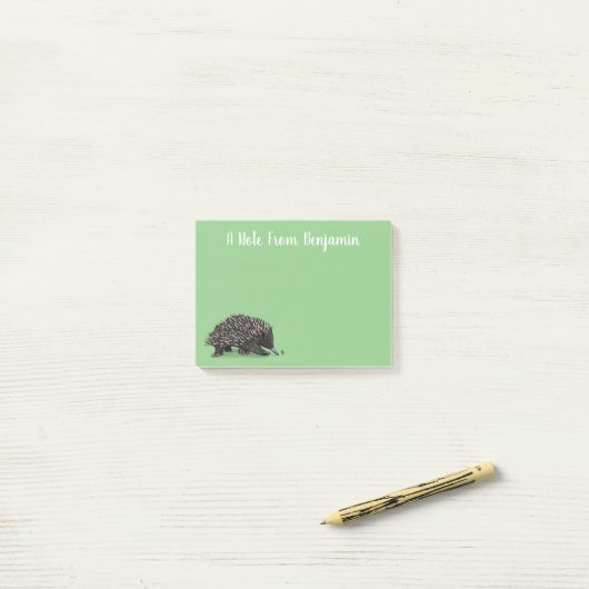 Cute echidna met bijen cartoon illustratie post-it® notes (Op bureau)
