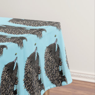 Cute echidna met bijen cartoon illustratie tafelkleed