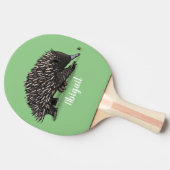 Cute echidna met bijen cartoon illustratie tafeltennisbatje (Zijkant)