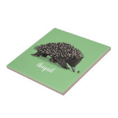 Cute echidna met bijen cartoon illustratie tegeltje (Zijkant)
