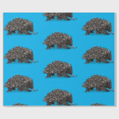 Cute echidna met bijenfoto cadeaupapier (Vlak)