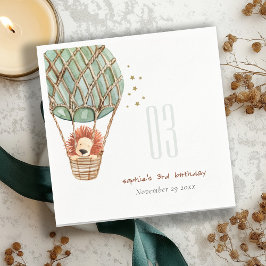 Cute Eco Green Hot Air Ballon Lion Servet