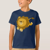 Cute Ecstatische Cartoon Leeuwen T-shirt (Voorkant)