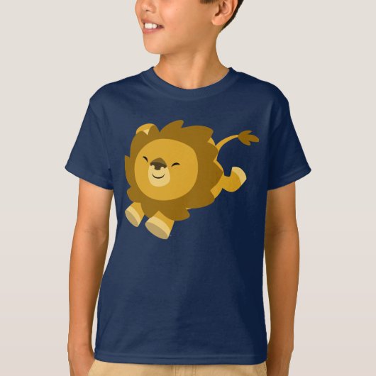 Cute Ecstatische Cartoon Leeuwen T-shirt (Voorkant)