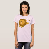 Cute Ecstatische Cartoon Leon Women T-Shirt (Voorkant volledig)