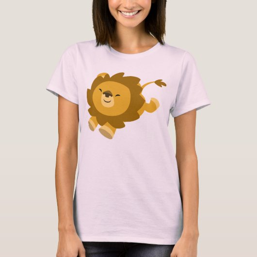 Cute Ecstatische Cartoon Leon Women T-Shirt (Voorkant)