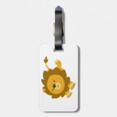 Cute Ecstatische Cartoon Lion Bagagelabel (Achterkant verticaal)