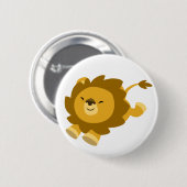 Cute Ecstatische Cartoon Lion Button Badge (Voorkant /achterkant)