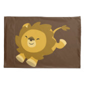 Cute Ecstatische Cartoon Lion Kussensloop (Achterkant)