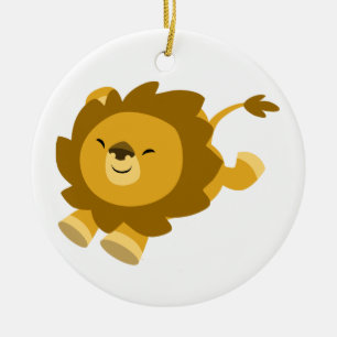 Cute Ecstatische Cartoon Lion Ornament