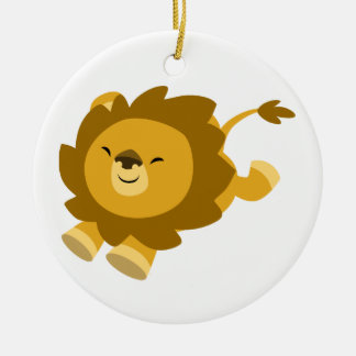Cute Ecstatische Cartoon Lion Ornament