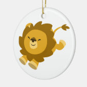 Cute Ecstatische Cartoon Lion Ornament (Links)