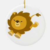 Cute Ecstatische Cartoon Lion Ornament (Achterkant)