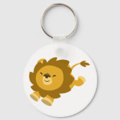 Cute Ecstatische Cartoon Lion Sleutelhanger (Voorkant)