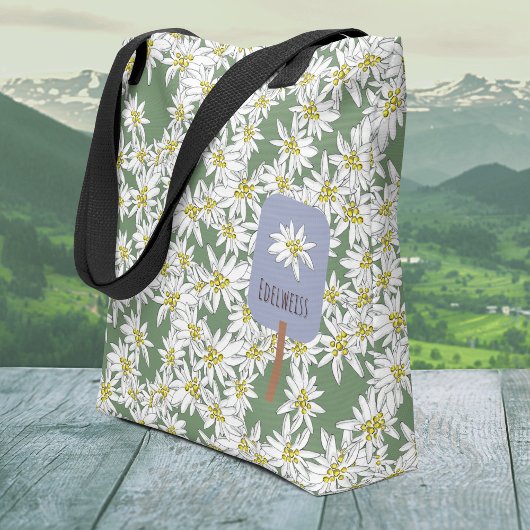 Cute Edelweiss Sound of Music Alps Botanical Tote Bag