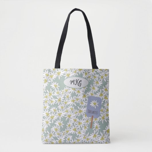Cute Edelweiss Sound of Music Alps Botanical Tote Bag (Voorkant)