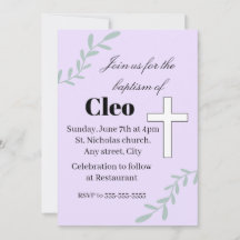 Cute editable baptism invitation